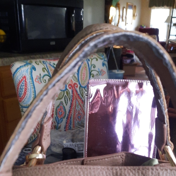 Anne Klein Taupe and Cream Tote Bag - Picture 7 of 9